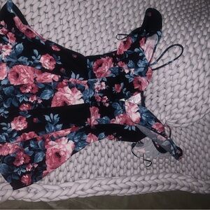 a'gaci Pink and Blue Floral Romper
